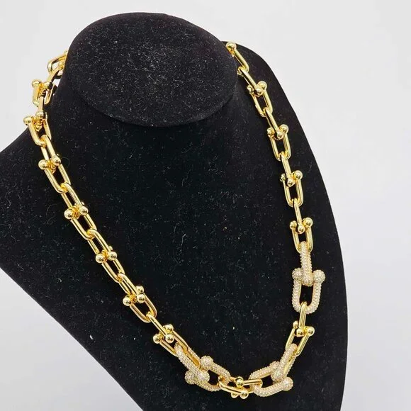 Auth Louis Vuitton Lock & Key w/Unbranded 925 Pure Silver Gold Plated Necklace